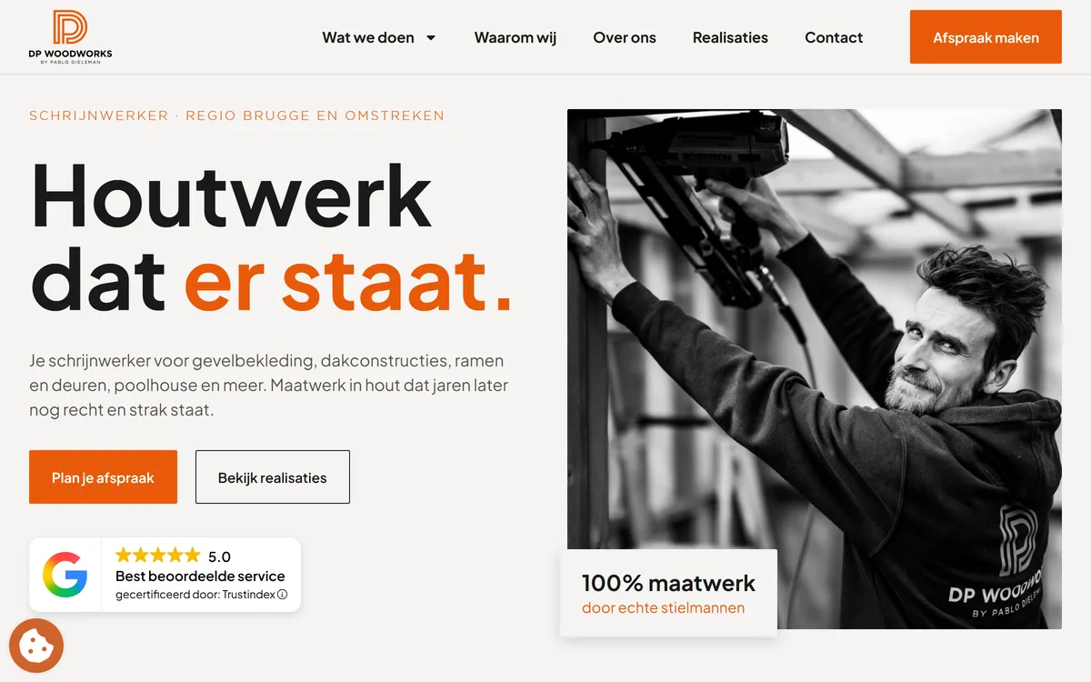 Website van DP Woodworks