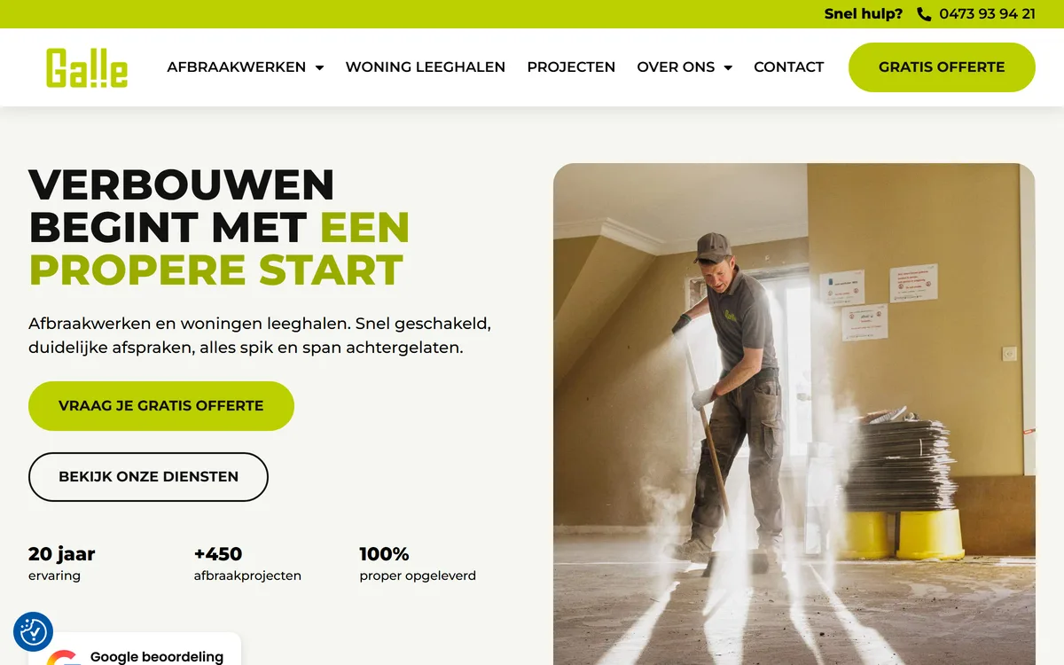 Website van Galle Verbouwsupport